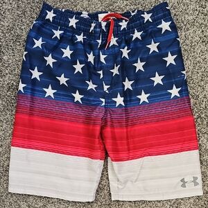 Under Armour Kids Swim Trunks - Blue, Red, White